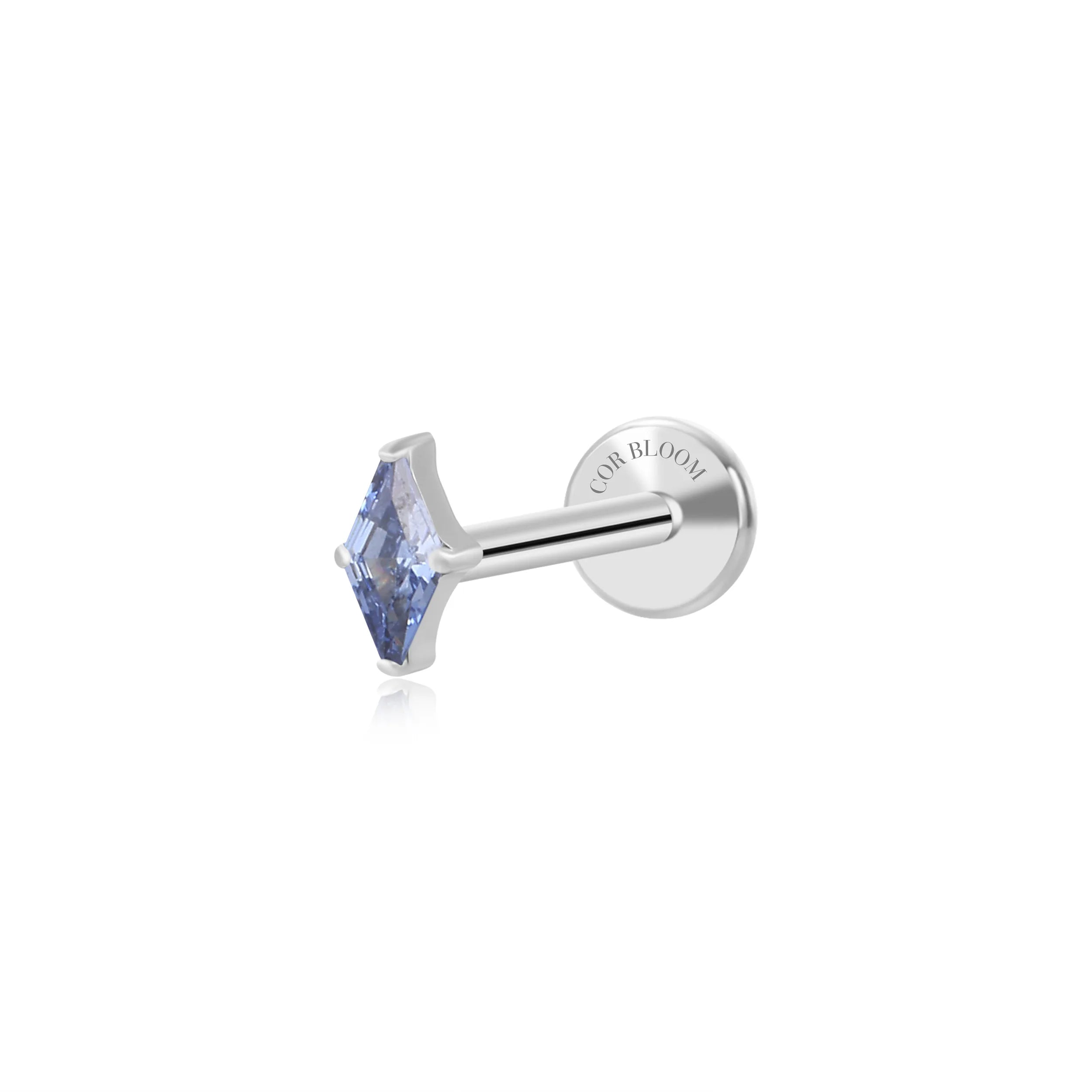 Titanium Xyla Rhombus Gemstone Stud - Tanzanite