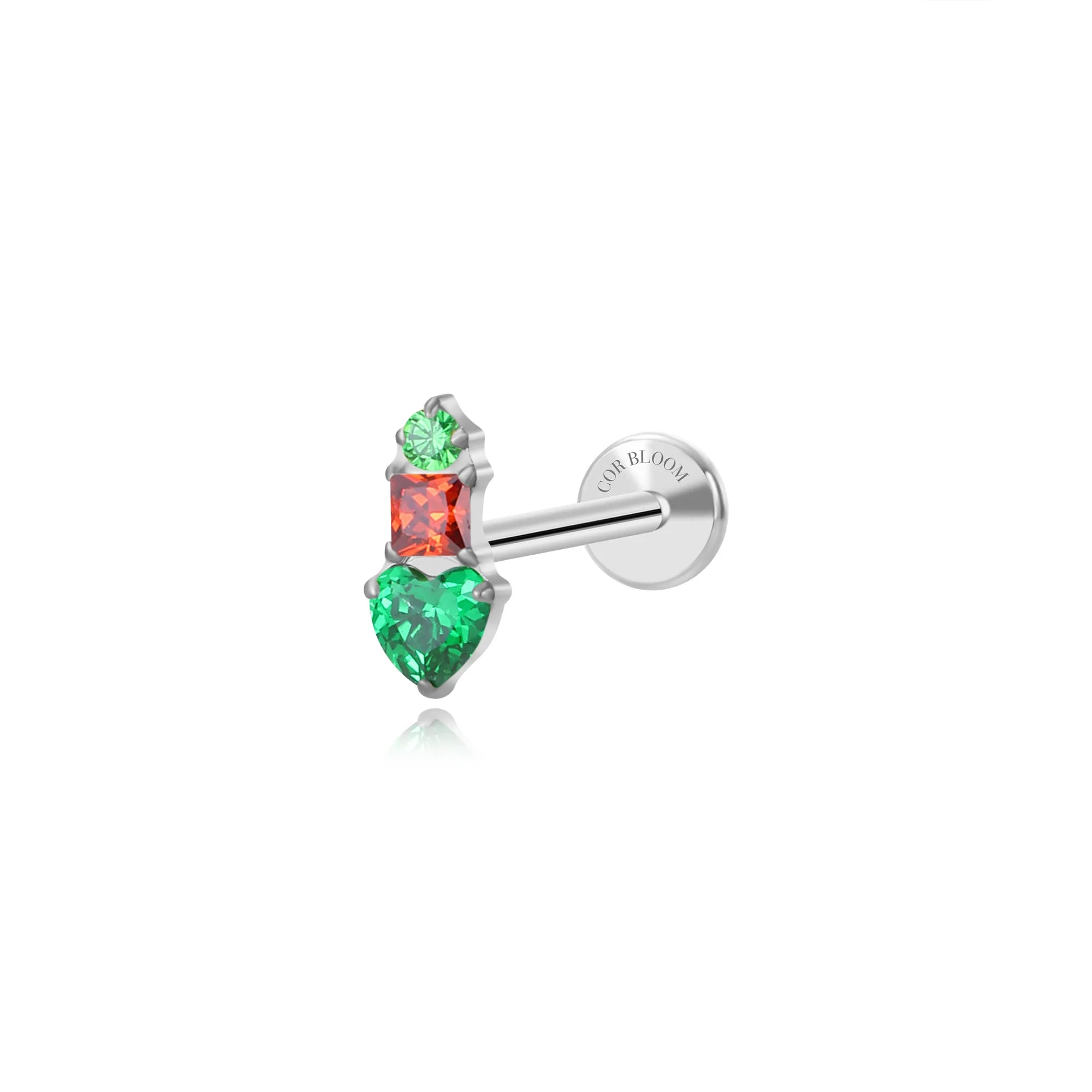 Titanium Eudora Heart Stud - Fiesta