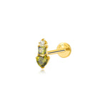 Titanium Eudora Heart Stud - Gradient Peridot