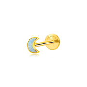 Titanium White Opal Moon Magic Flat Back Stud