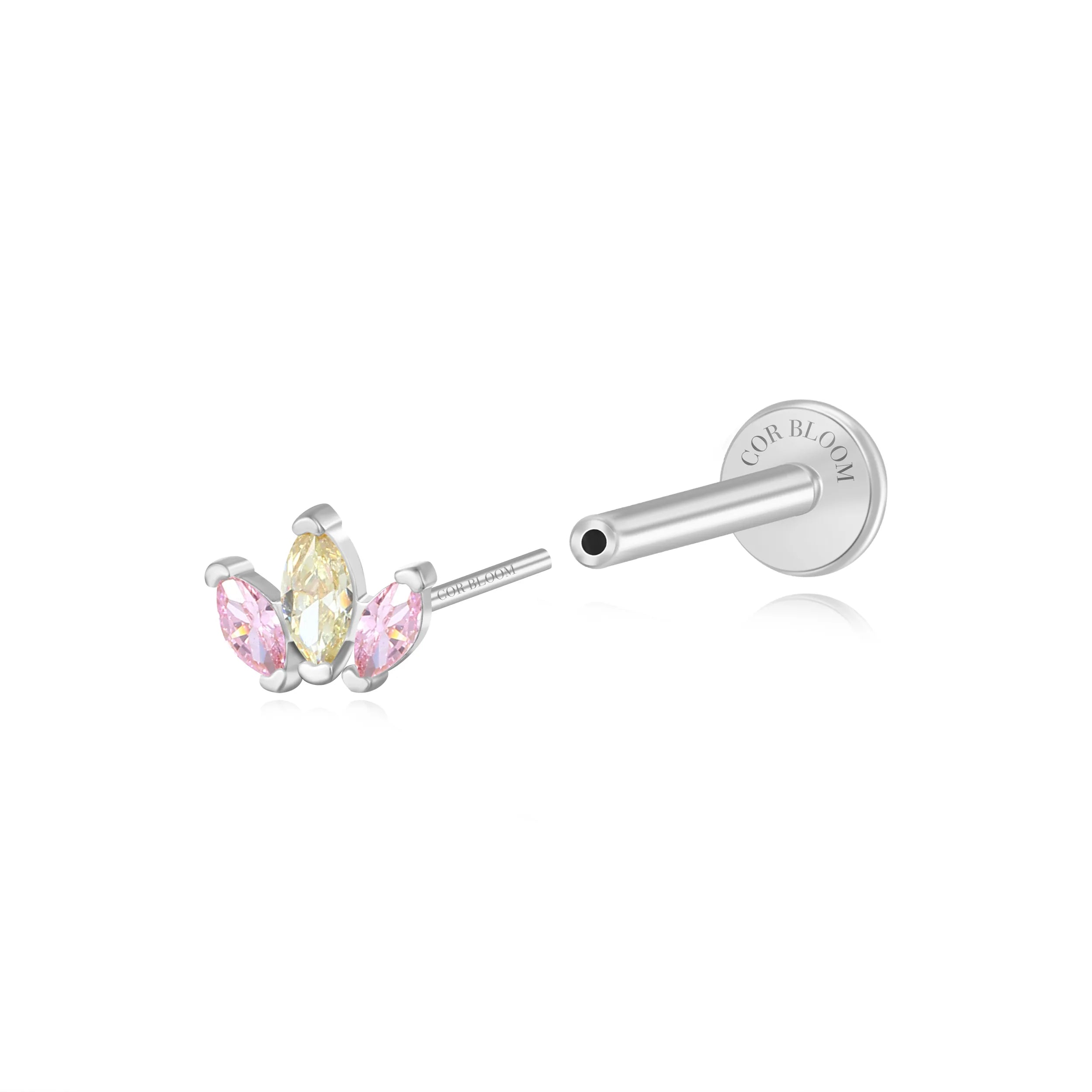 Myla Viva Spring Three-Petal Flat Back Stud
