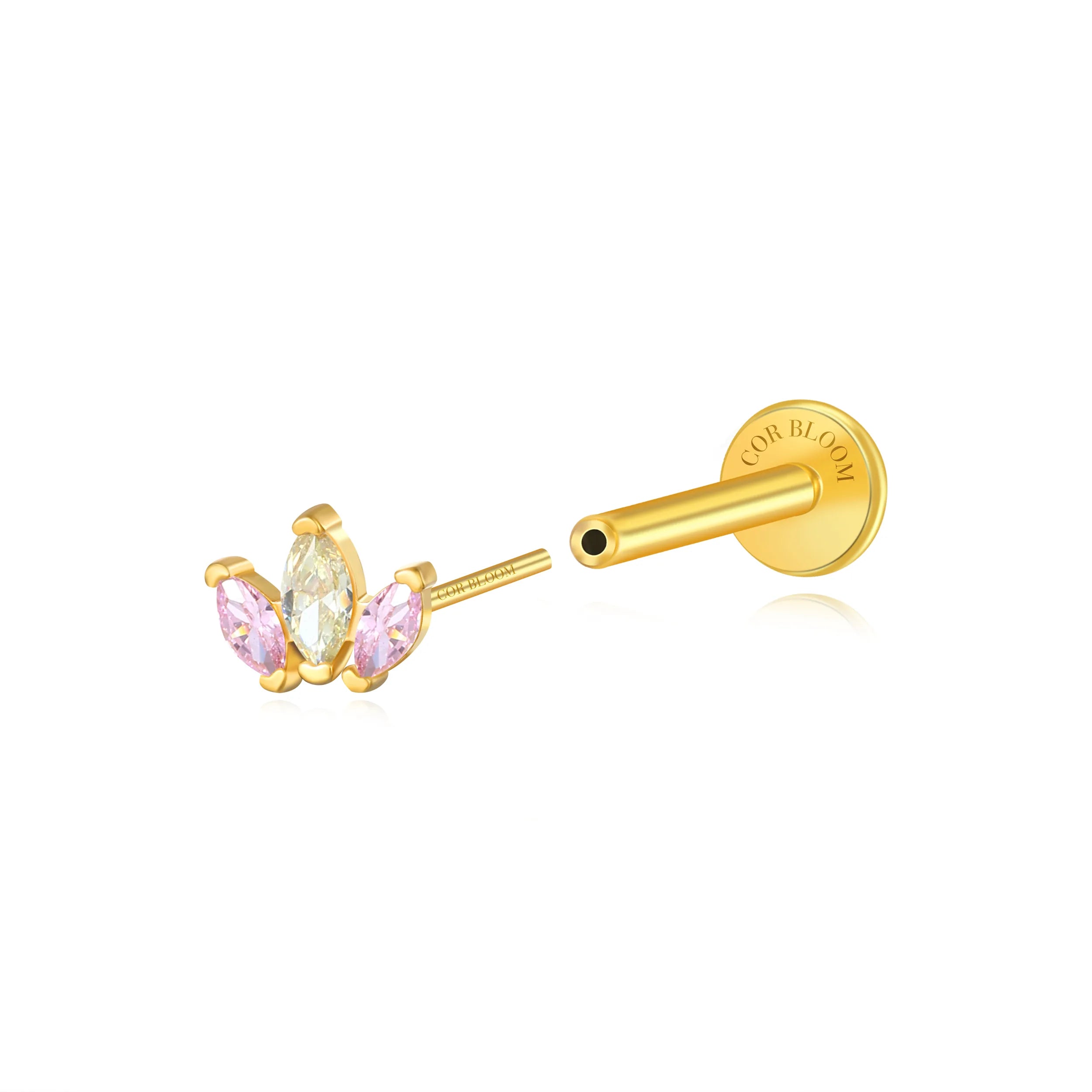 Myla Viva Spring Three-Petal Flat Back Stud