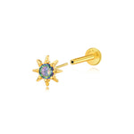 Aeliana Dark Iridescent Sun Push Pin Flat Back Stud