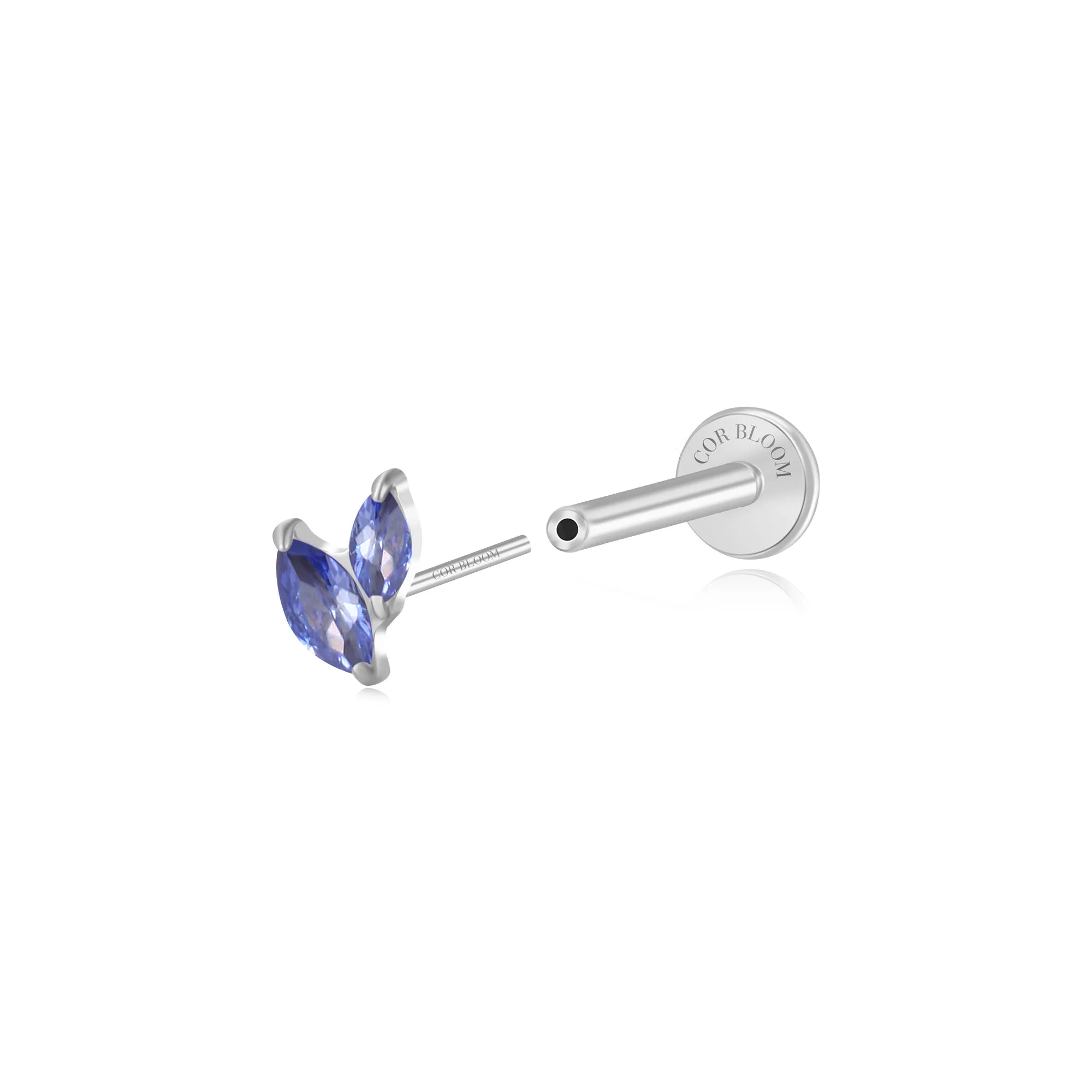 Titanium Akosua Mini Duo Petal Tanzanite Stud