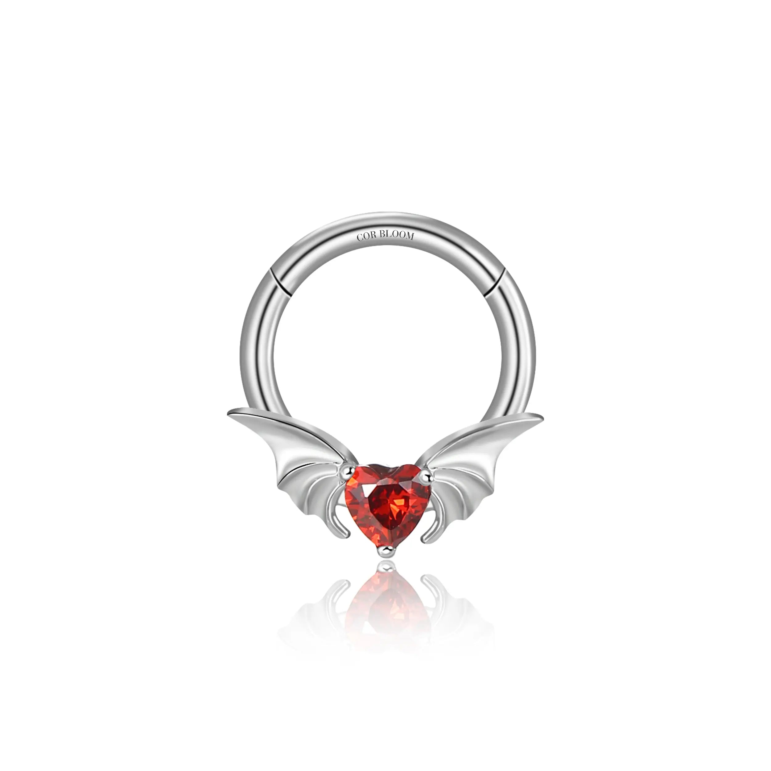 Titanium Uriel Red Garnet Angel Heart Clicker