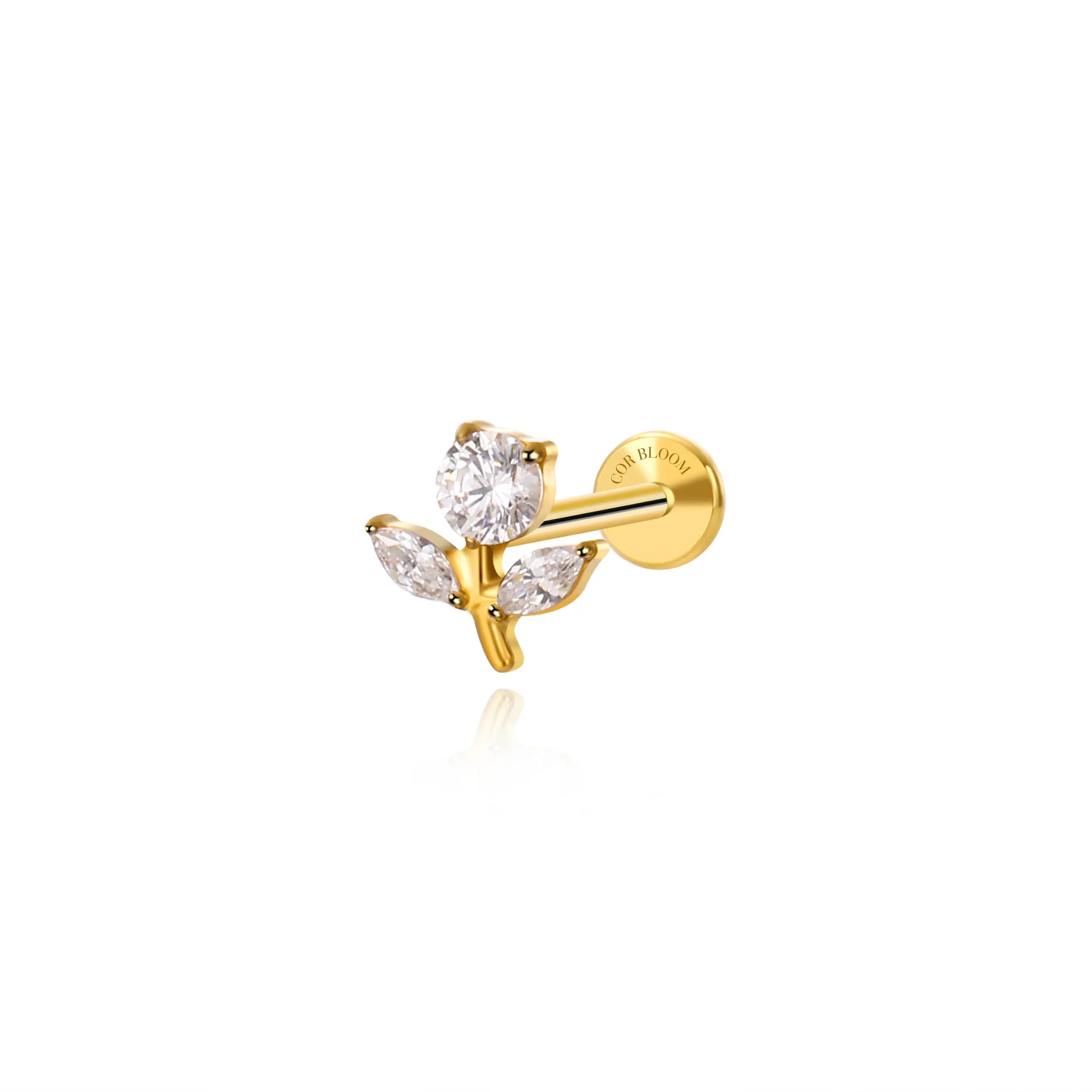 Titanium Gracelyn Crystal Spring Flower Flat Back Stud