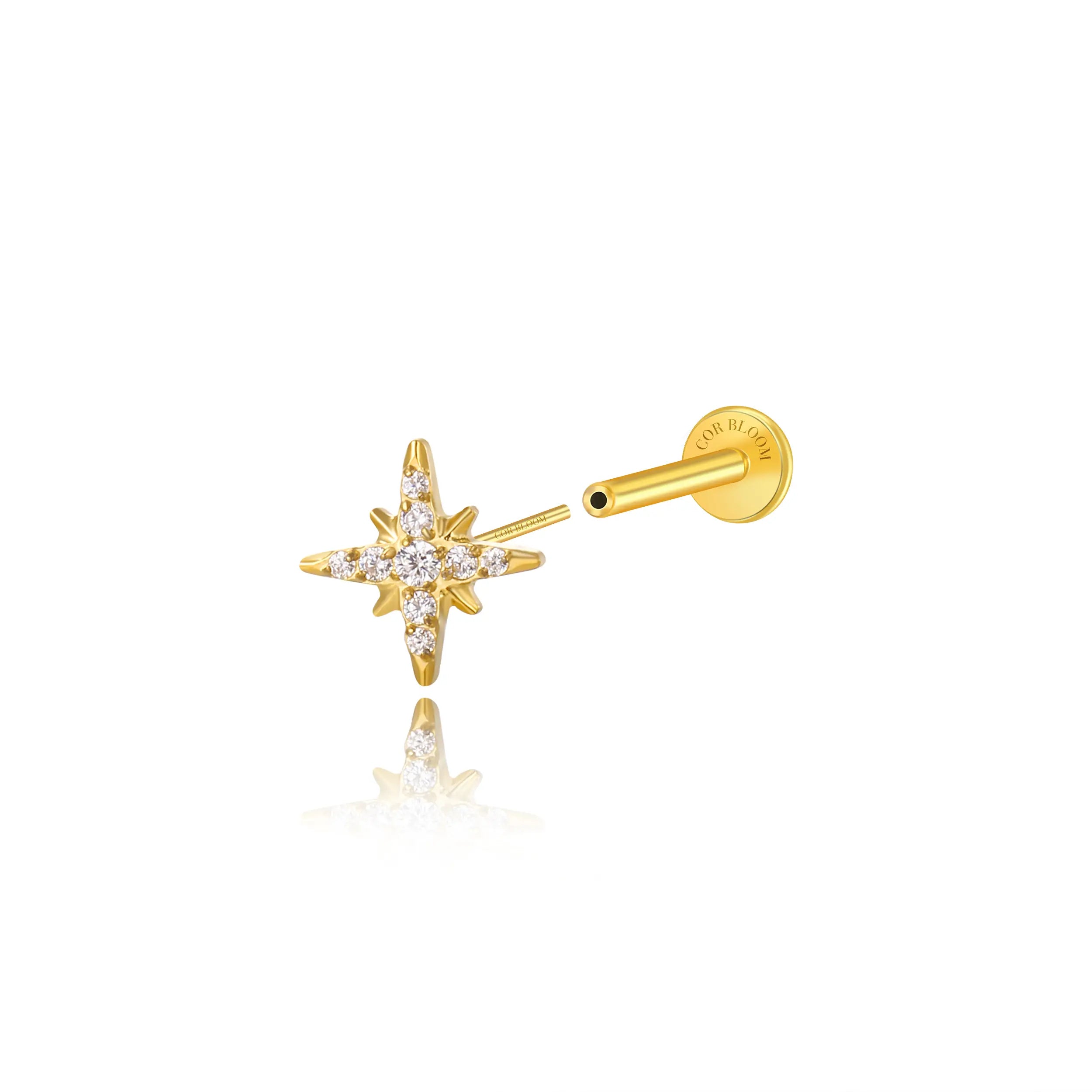 Titanium Legacy Northern Star Flat Back Stud