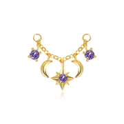 Iyla Amethyst Guiding Star & Crescent Moon Chain Attachment