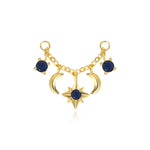 Iyla Blue Sapphire Guiding Star & Crescent Moon Chain Attachment