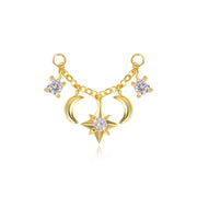 Iyla Guiding Star & Crescent Moon Chain Attachment • Helix Dangling Chain