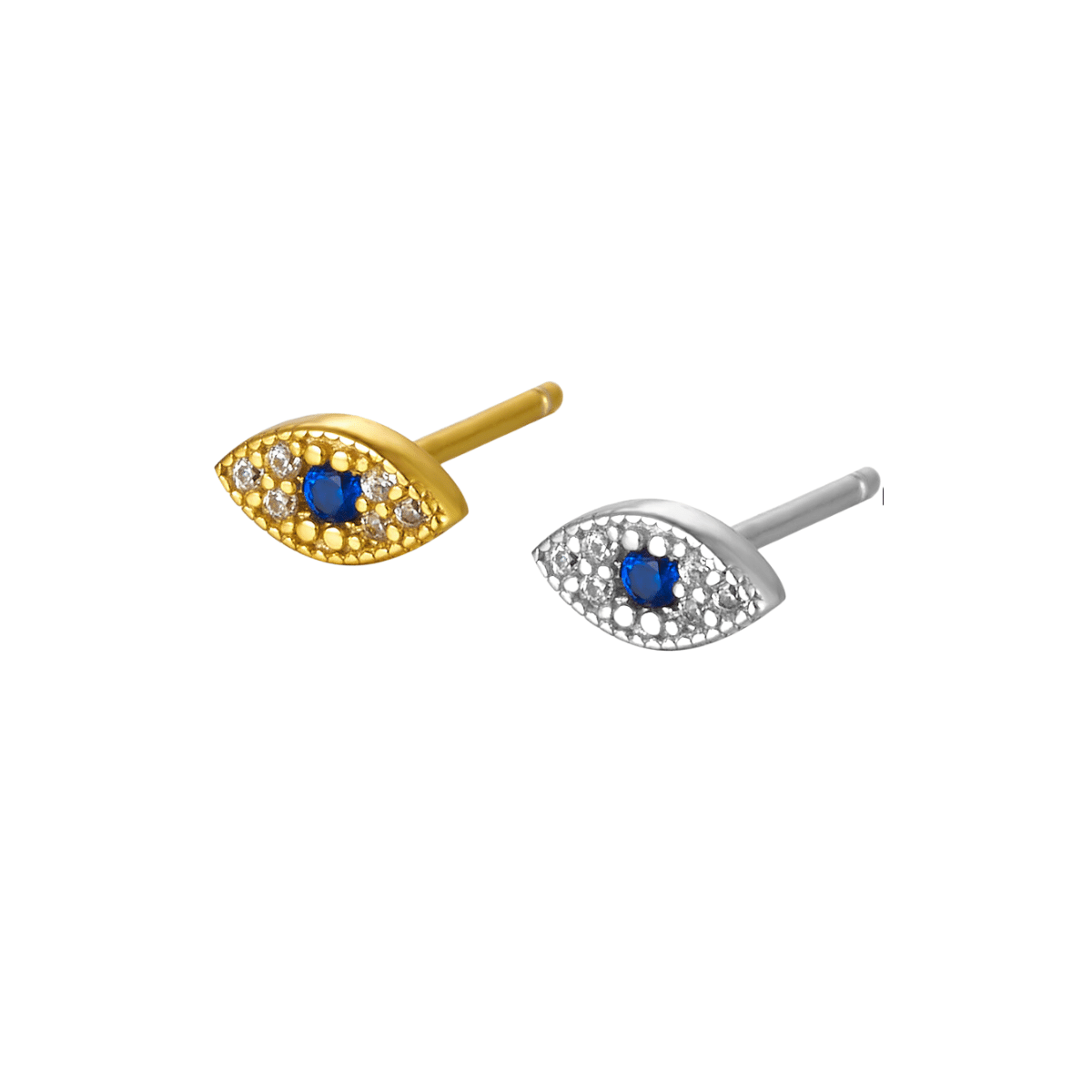 Pave Nazar Eye Stud Earrings
