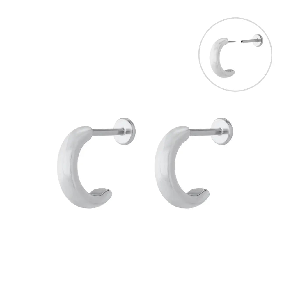 Sleek Flatback Hoops