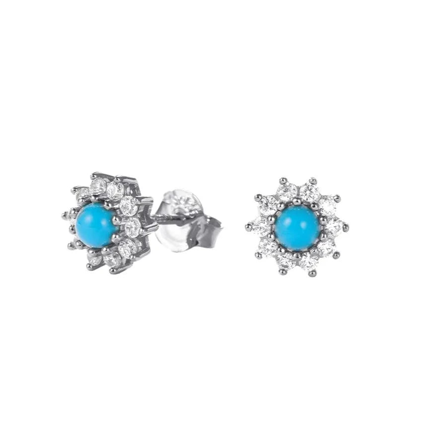 Turquoise Sunflower Stud Earring