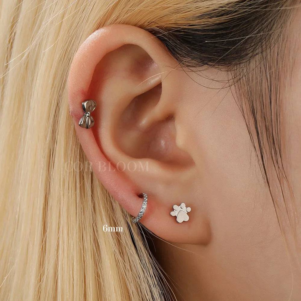 Multisized Titanium Crystal Clicker Helix Hoop | Conch Ring | Septum Clicker