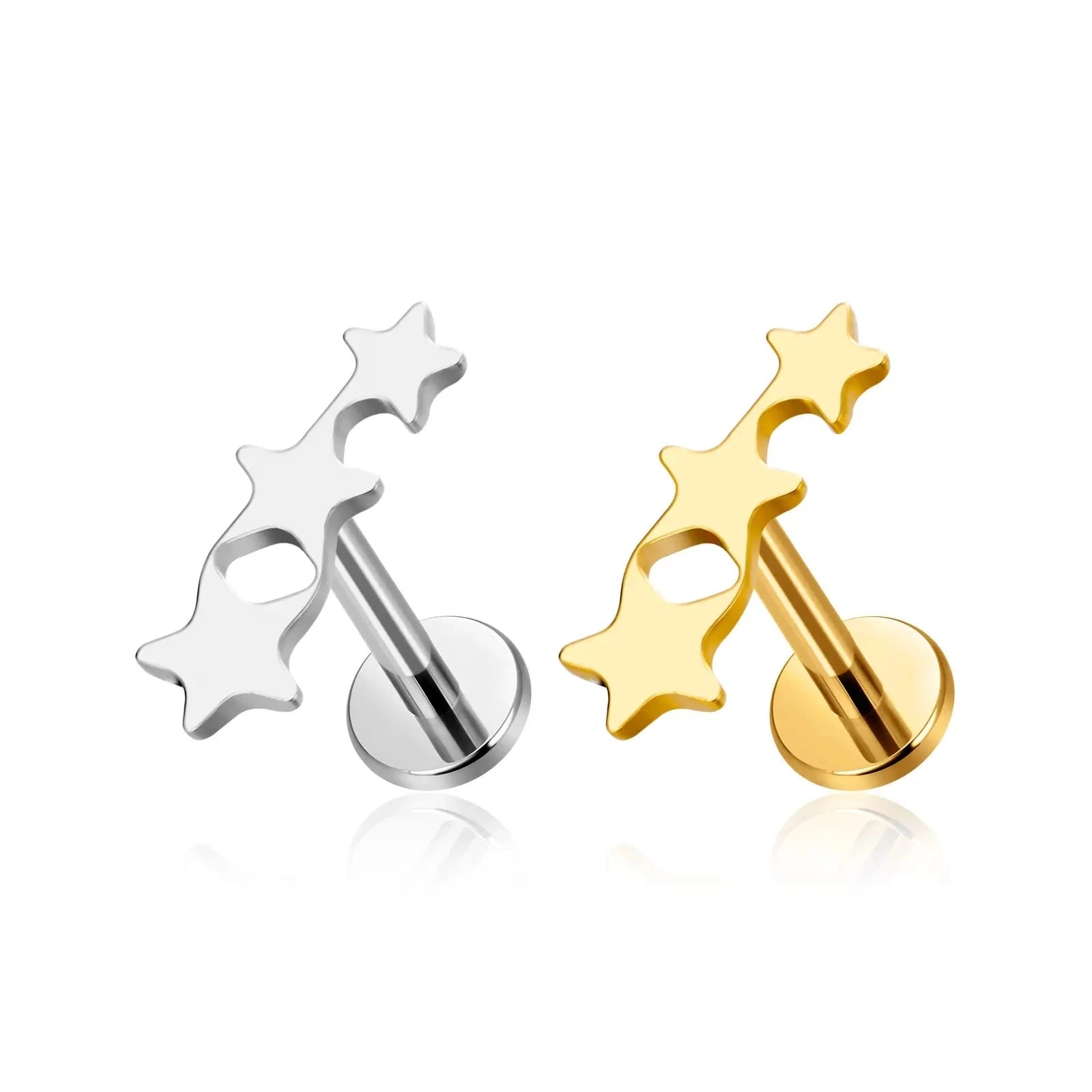 Titanium Trio Star Piercing Stud