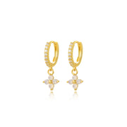 Philomela Moonstone Four-Clover Flower Hoops