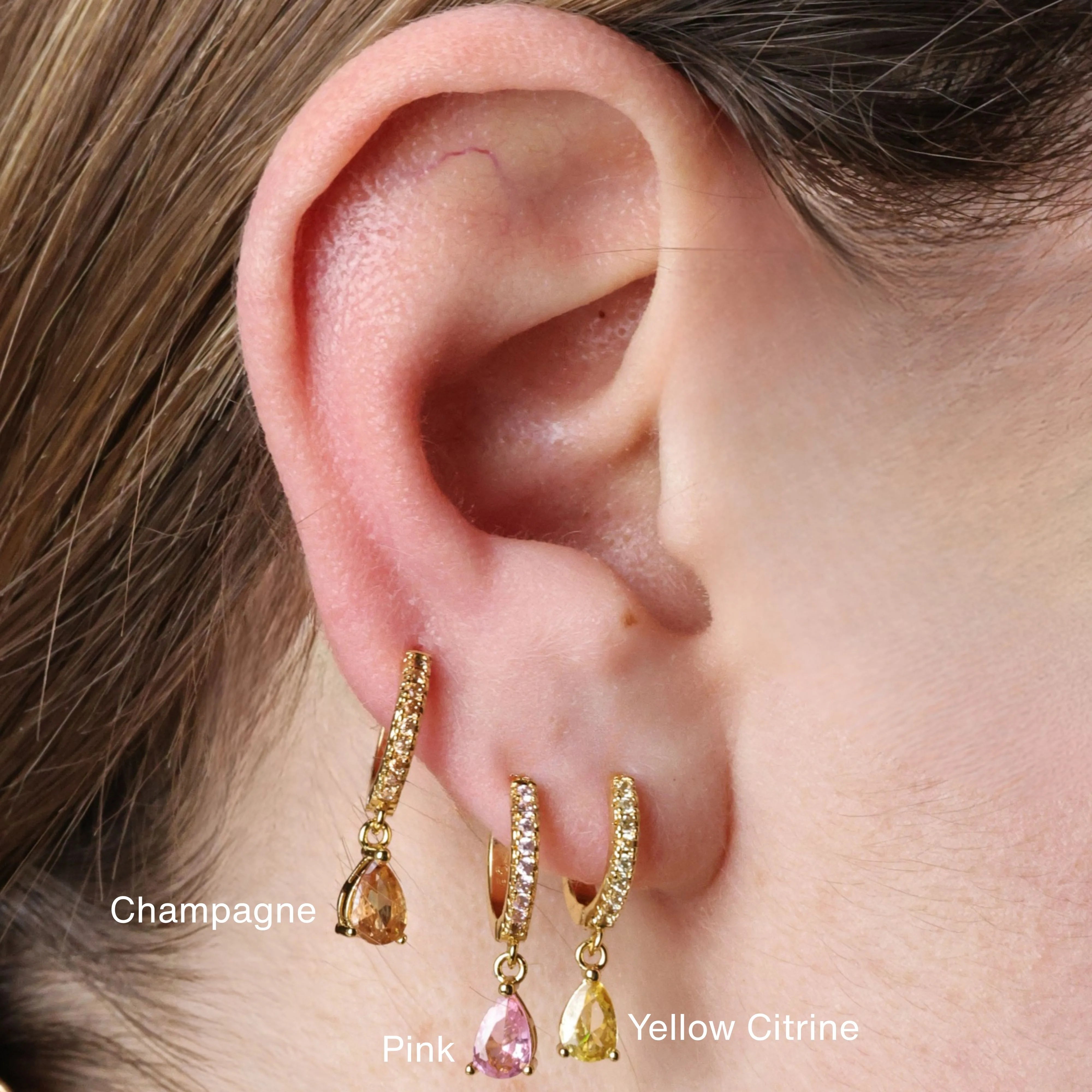 Yellow Citrine Perry Waterdrop Hoop Earrings