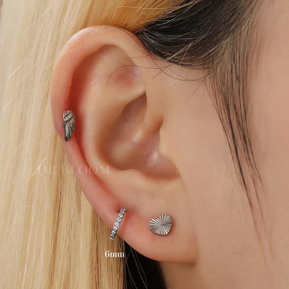 Multisized Titanium Crystal Clicker Helix Hoop | Conch Ring | Septum Clicker