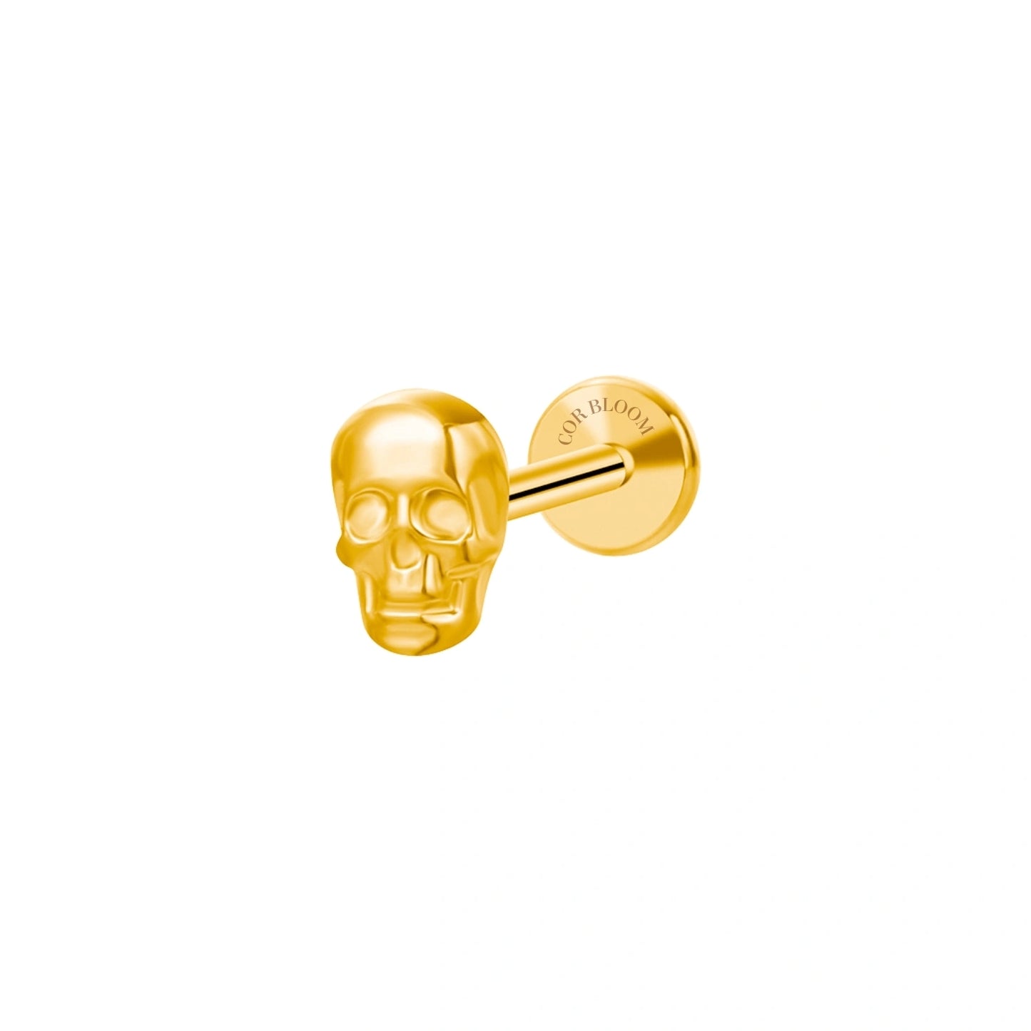 Titanium Skull Head Flat Back Piercing Stud