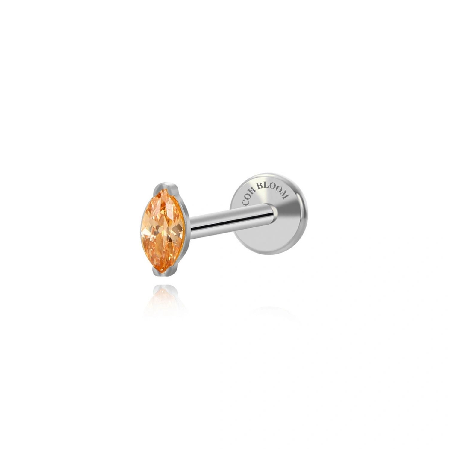 Titanium Elynn Champagne Marquise Flat Back