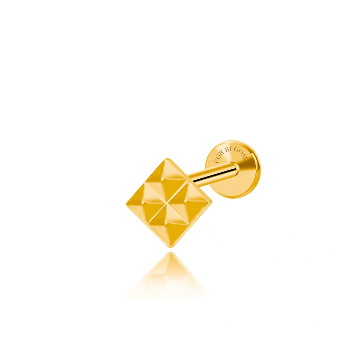 Titanium Geometric Square Flat Back Piercing Stud