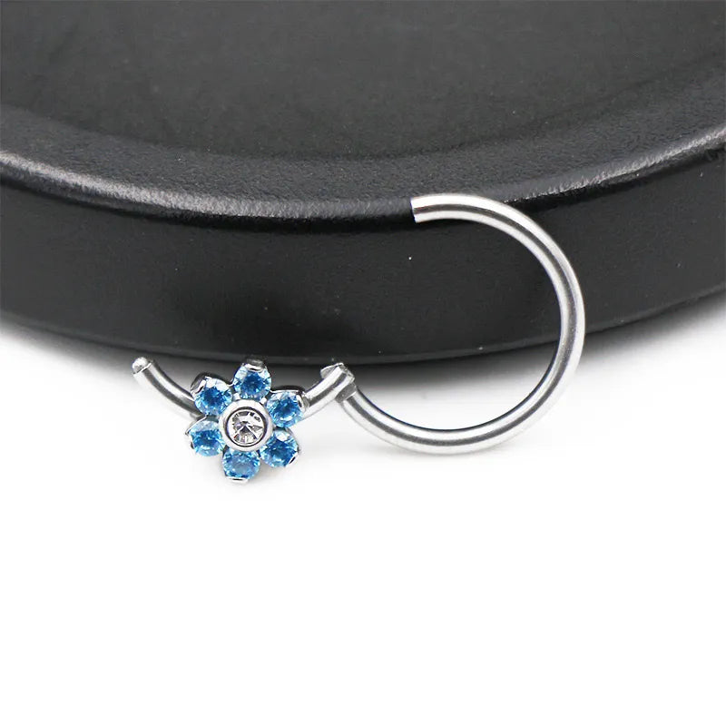 Little Flower Cartilage Hinged Hoop • Septum Ring