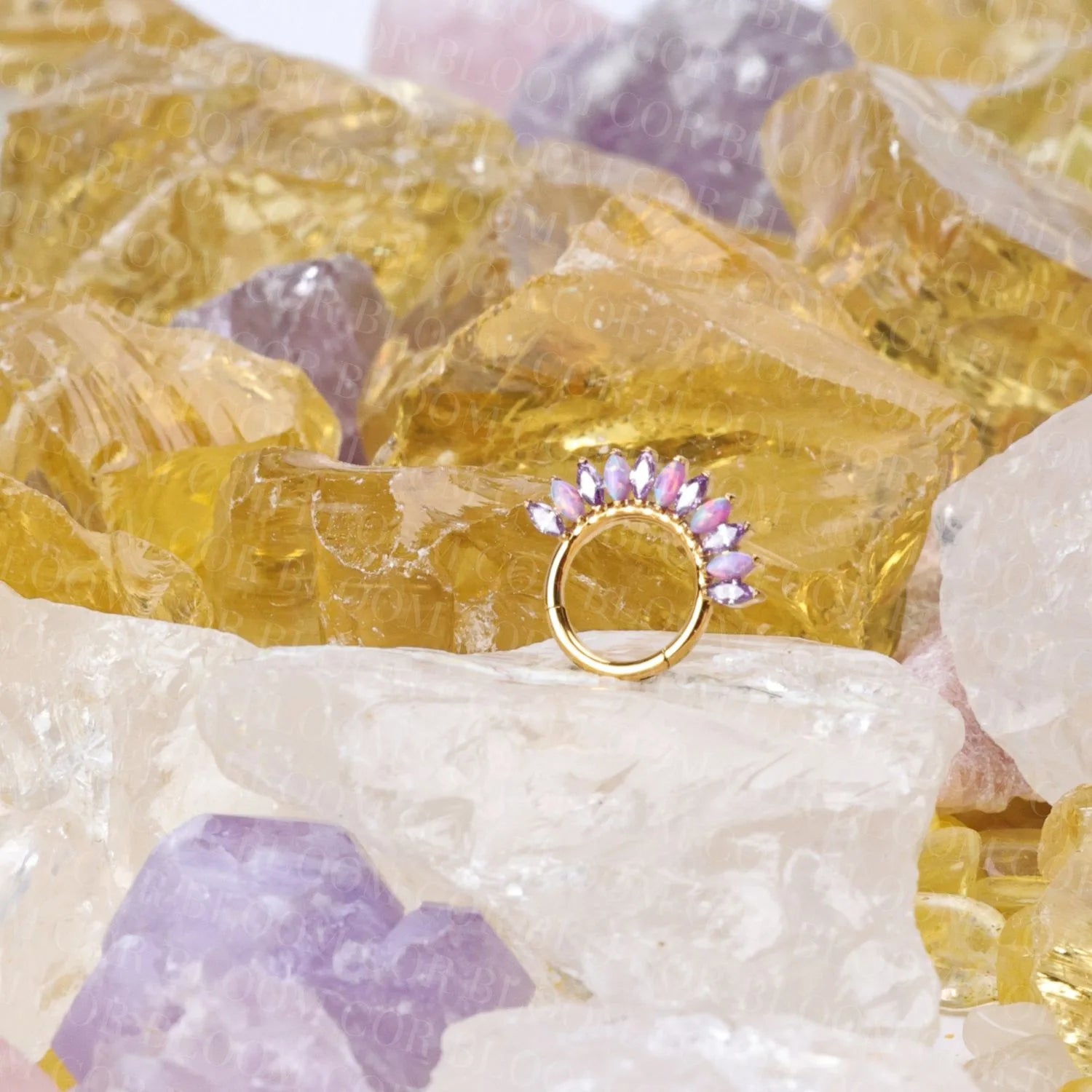 Titanium Eternity Clicker - Amethyst & Violet Frame Opal