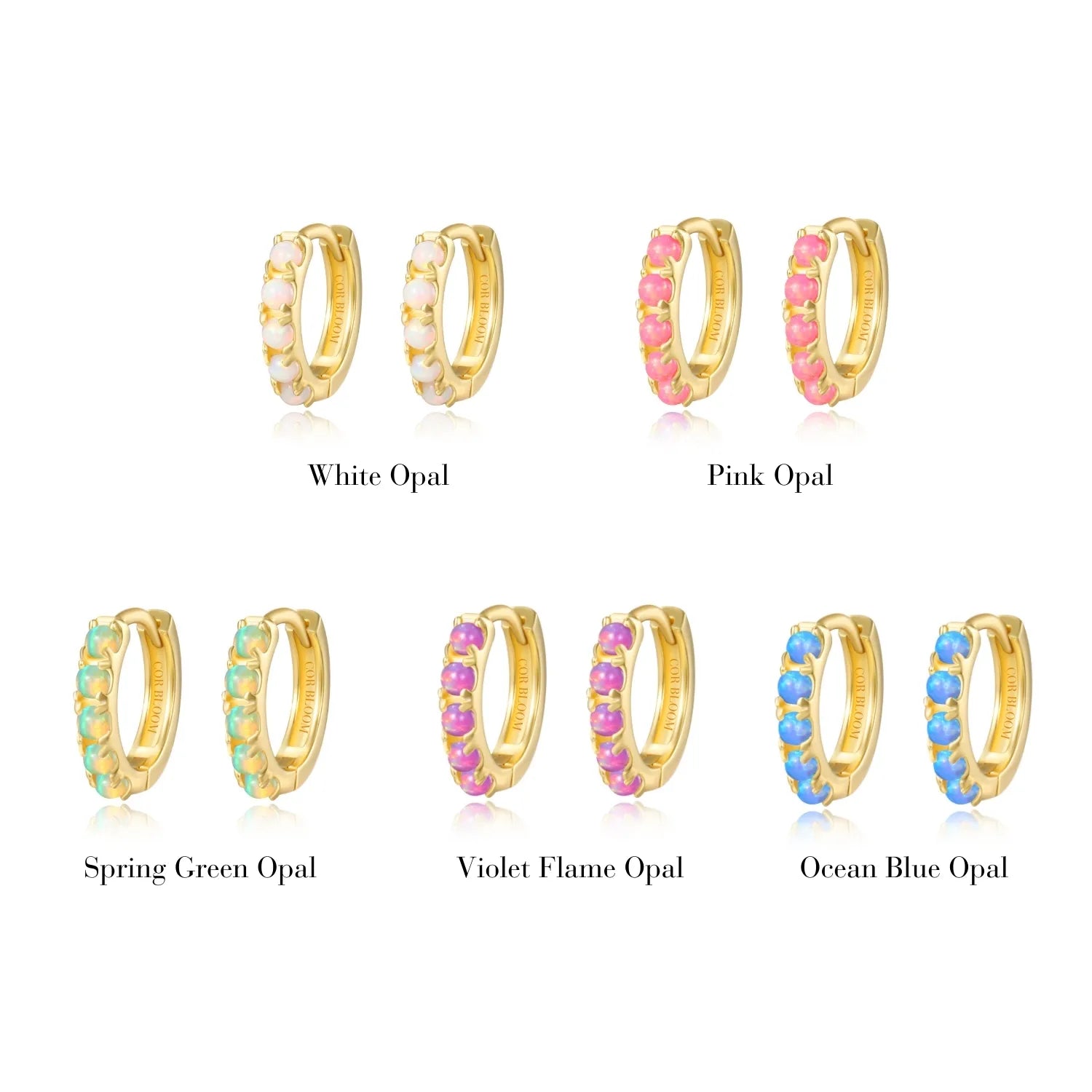 Yianna White Opal Hoop Earrings
