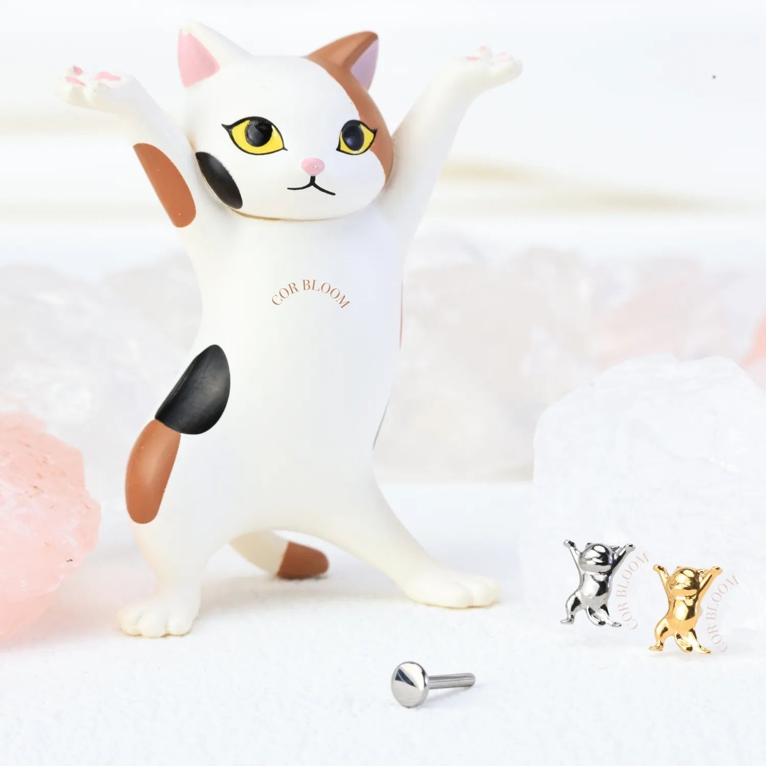Titanium Disco Cat Piercing Stud
