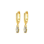 Doris Peridot Marquise Charm Hoop Earrings