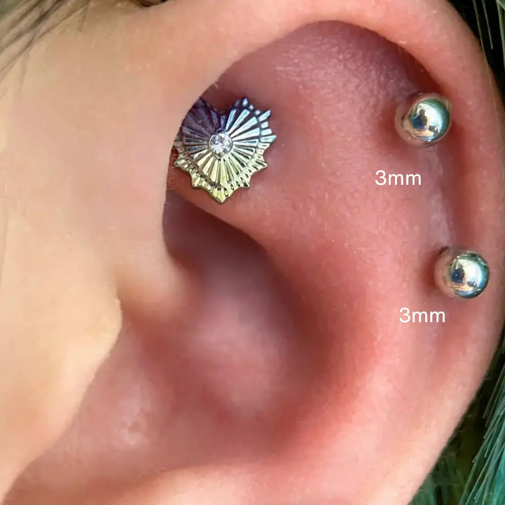 Titanium Essential Sphere Push Pin Flat Back Stud