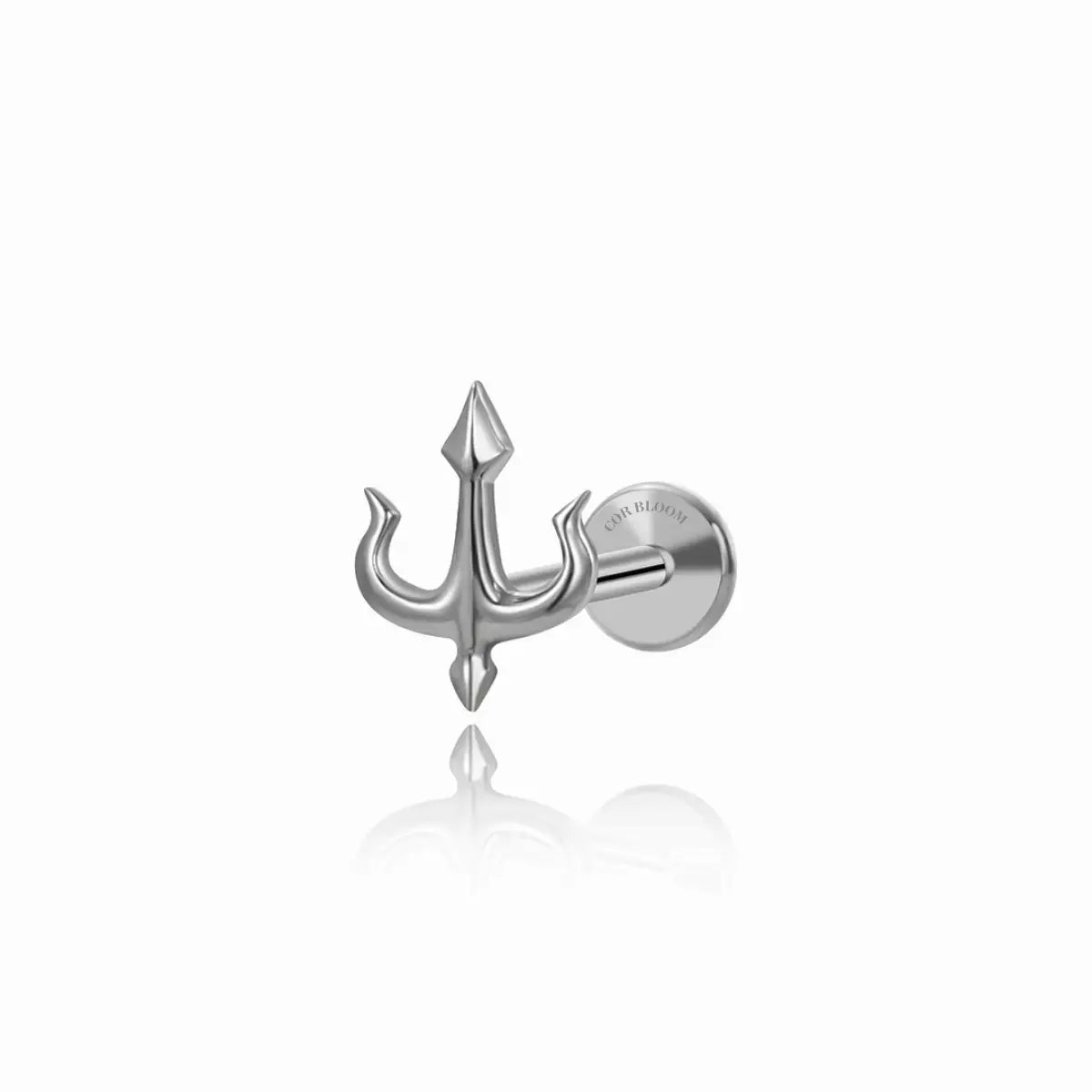Titanium Greek Trident Piercing Earring