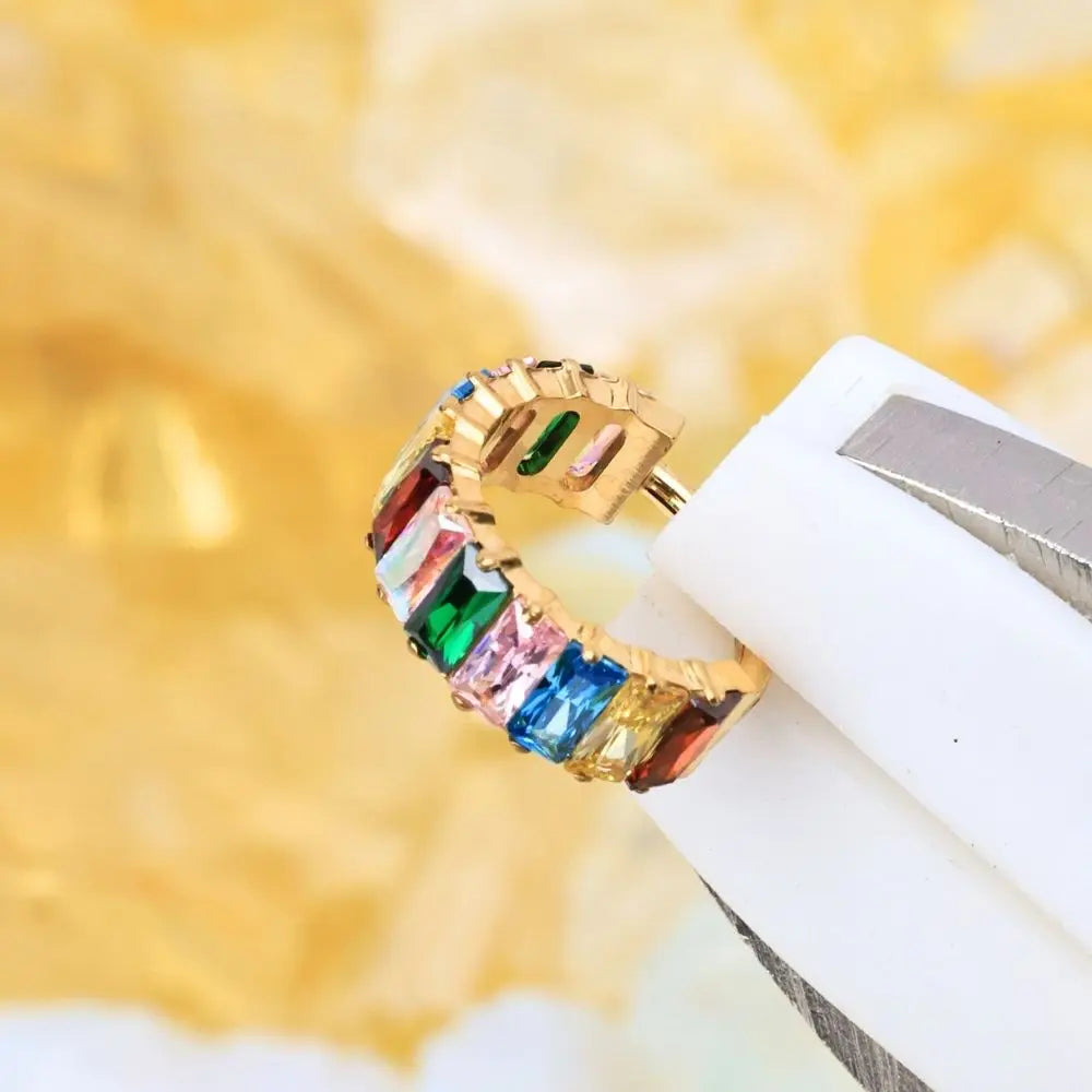 Titanium Rainbow Sugar Clicker | Conch Hoop