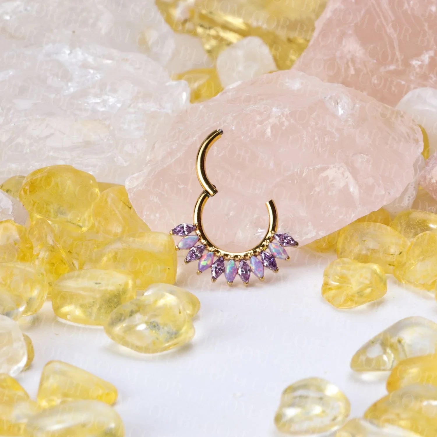 Titanium Eternity Clicker - Amethyst & Violet Frame Opal