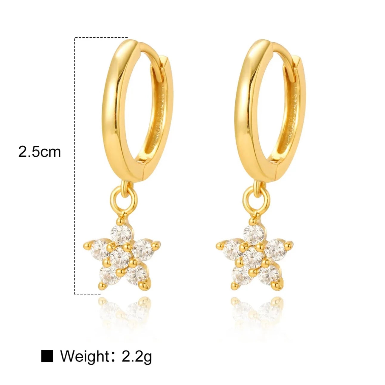 Crystal Star Hoop Earring