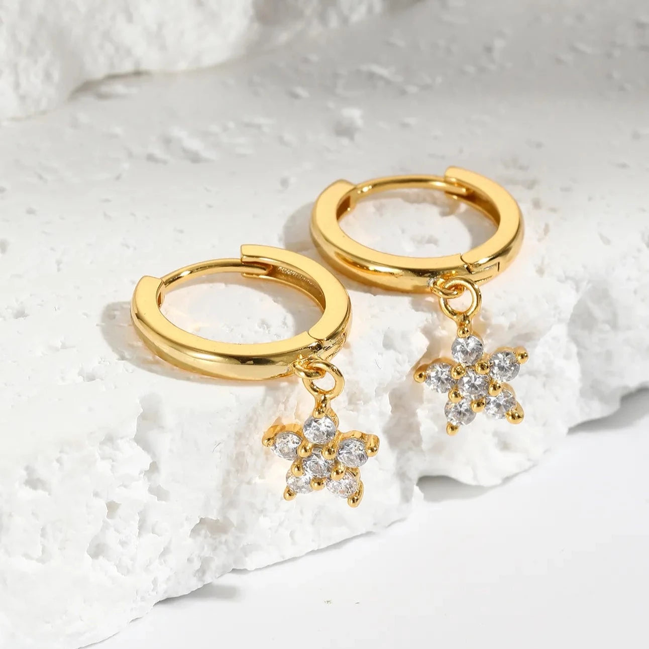 Crystal Star Hoop Earring