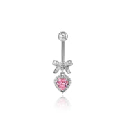 Hepbum Pink Heart Shape Belly Button Ring