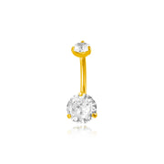 Implant-Grade Titanium Basic White CZ Belly Button Ring