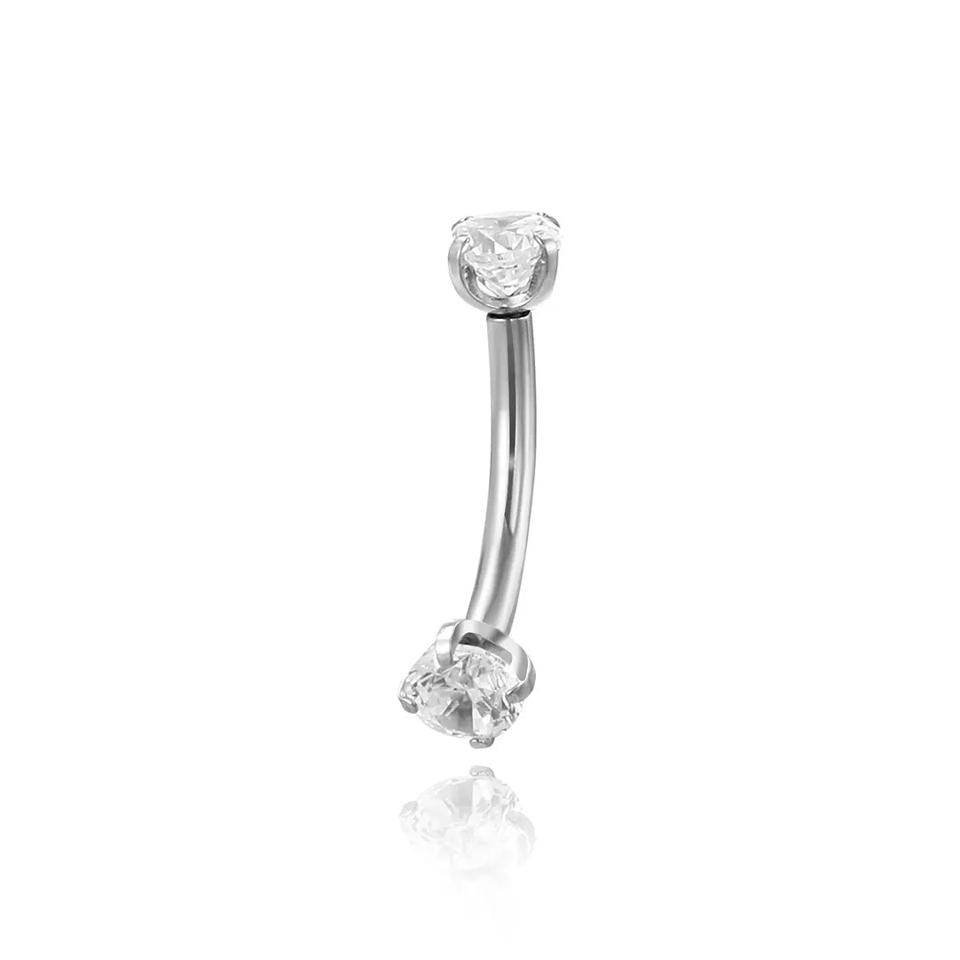 Implant-Grade Titanium Essential 3mm CZ Curved Barbell Piercing