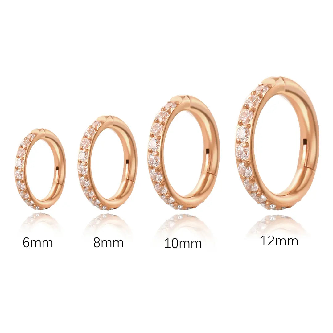Multisized Titanium Crystal Clicker Helix Hoop | Conch Ring | Septum Clicker