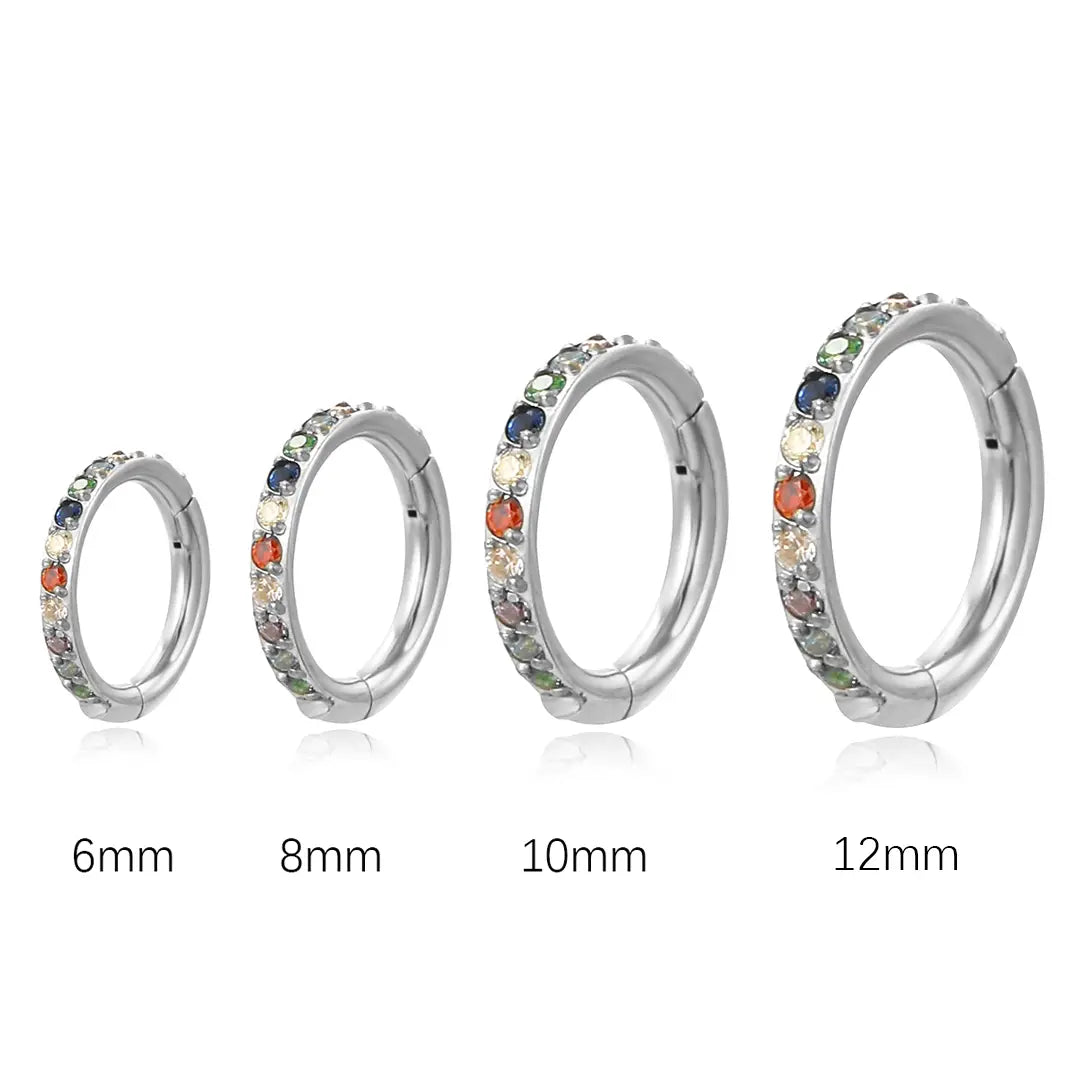 Implant Grade Titanium Rainbow Cartilage Hoop • Septum Ring