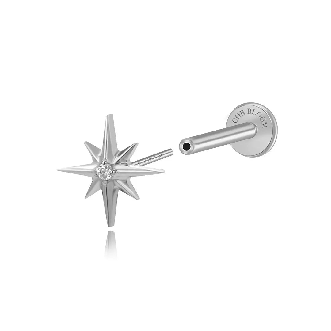 Titanium Northern Star Piercing Stud