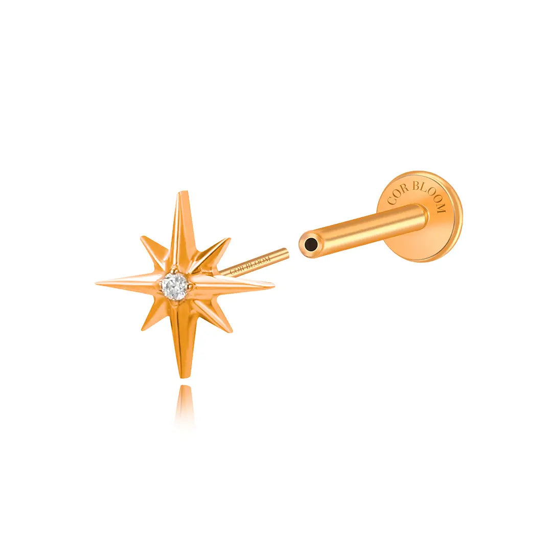 Titanium Northern Star Piercing Stud