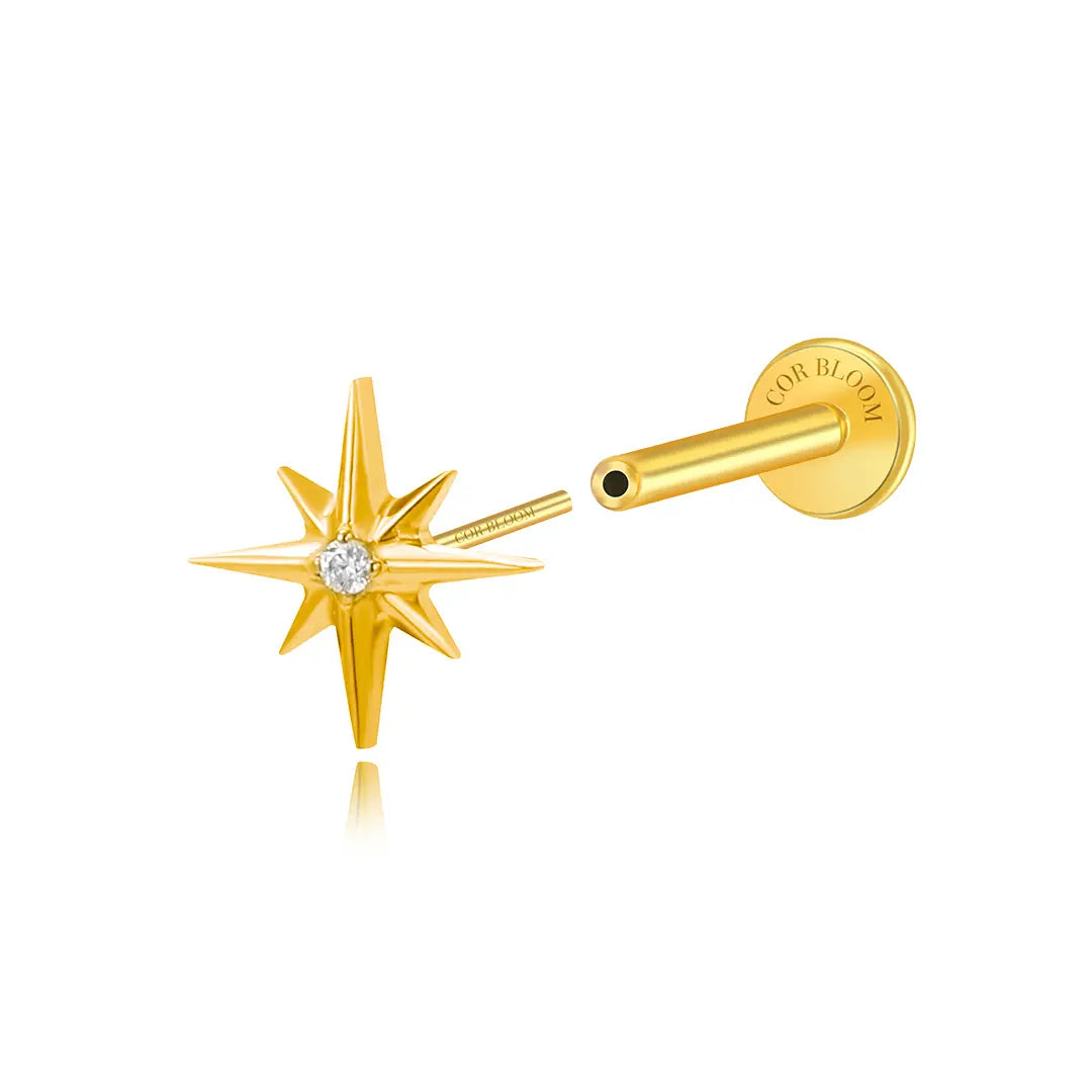 Titanium Northern Star Piercing Stud
