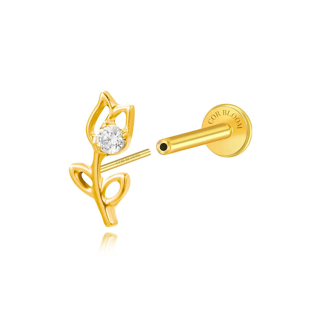 Titanium Kiara Crystal Climbing Flower Piercing Stud
