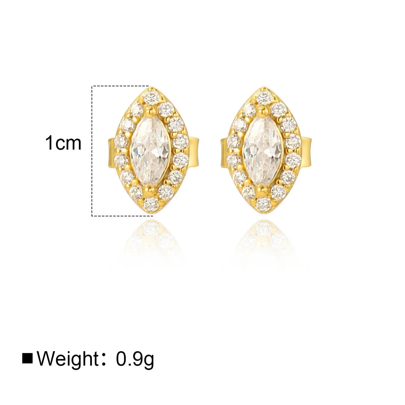 Luxe Oval Crystal Gemstone Stud Earrings