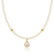 Classic Pure White Gemstone Pearl Necklace