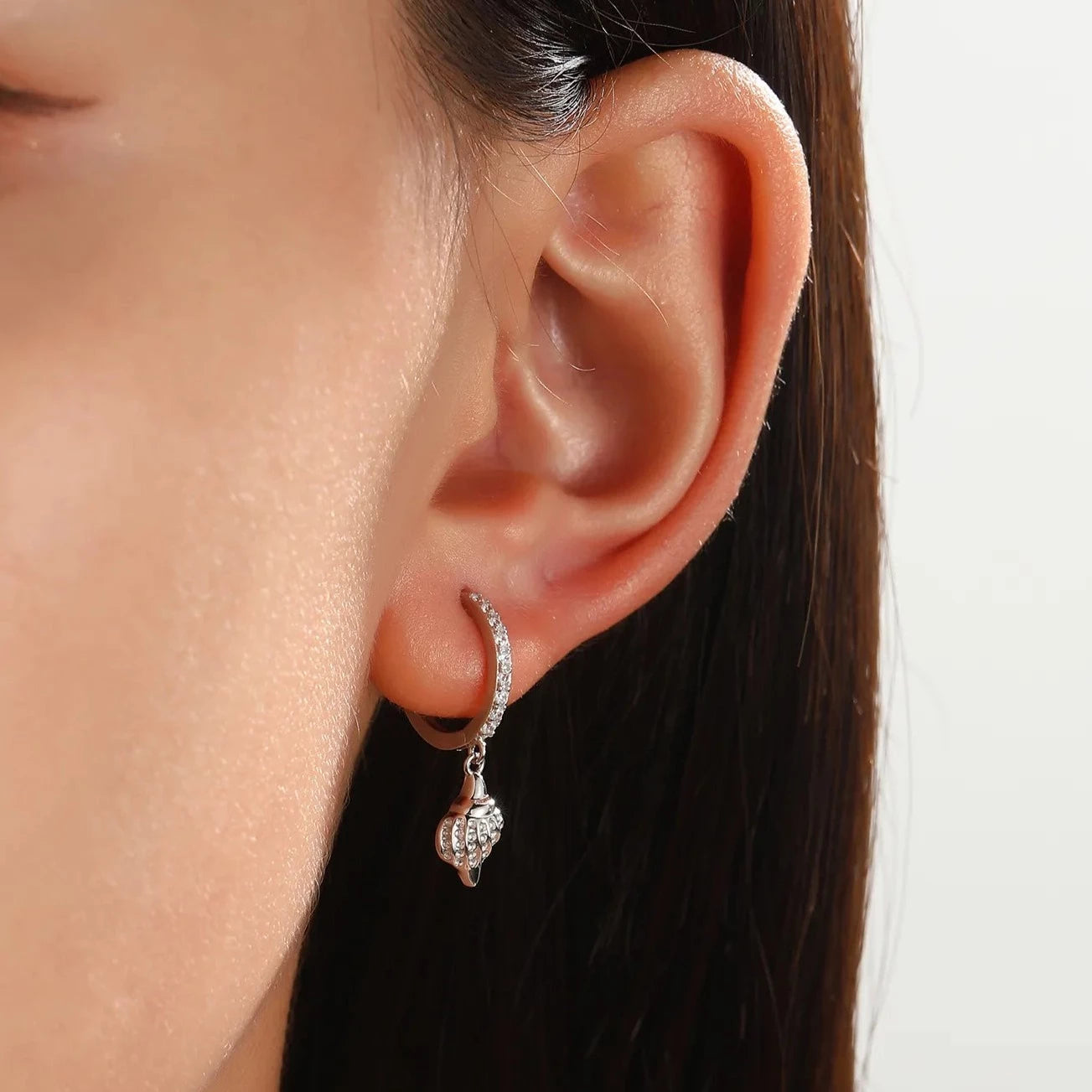 Summer Seashell Hoop Earring