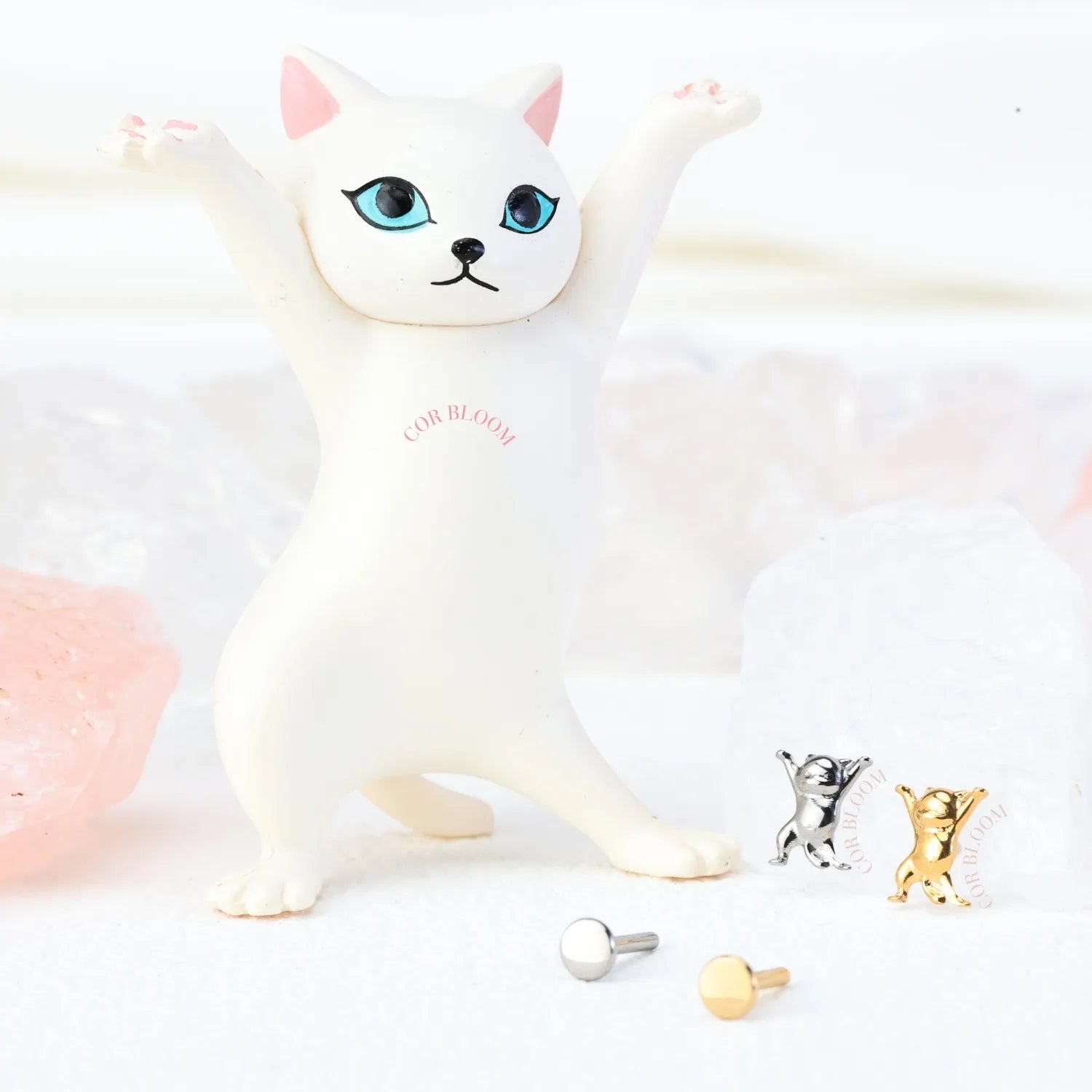 Titanium Disco Cat Piercing Stud