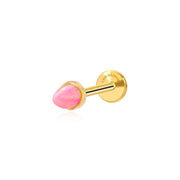 Titanium Pink Opal Peak Cone Piercing Stud